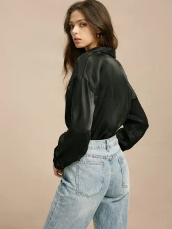 Clearance Minimalist Lapel Button Shirt Tops