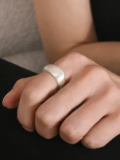 Clearance Minimalist Oval Brushed Ring Rings & Bracelets|Accessories