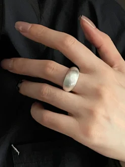 Clearance Minimalist Oval Brushed Ring Rings & Bracelets|Accessories