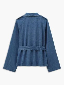 Best Minimalist Plain Belted Denim Jacket Outerwear|Jackets