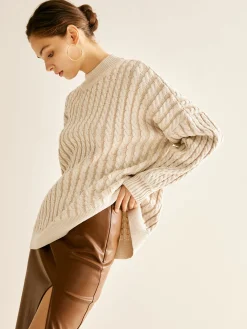 Hot Minimalist Plain Cable Sweater Sweater Tops|Sweaters & Cardigans
