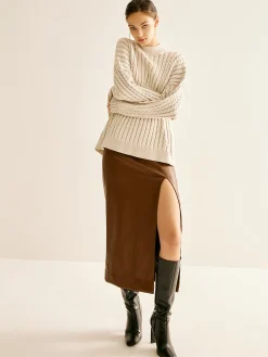 Hot Minimalist Plain Cable Sweater Sweater Tops|Sweaters & Cardigans