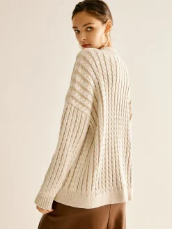 Hot Minimalist Plain Cable Sweater Sweater Tops|Sweaters & Cardigans