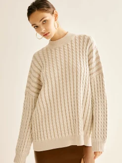 Hot Minimalist Plain Cable Sweater Sweater Tops|Sweaters & Cardigans