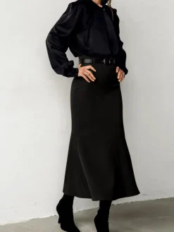 New Minimalist Plain Skirt Without Belt Skirts|Bottoms