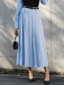 Online Minimalist Pleated Skirt Without Belt Skirts|Matching Sets