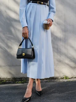 Online Minimalist Pleated Skirt Without Belt Skirts|Matching Sets