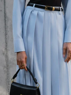 Online Minimalist Pleated Skirt Without Belt Skirts|Matching Sets