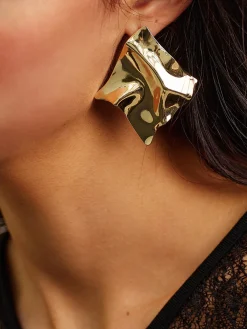 Best Minimalist Pleated Stud Earrings Earrings|Accessories