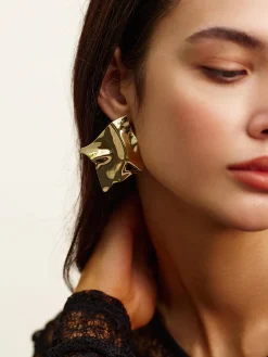 Best Minimalist Pleated Stud Earrings Earrings|Accessories