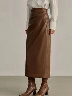 Hot Minimalist PU Leather Skirt Skirts|Bottoms