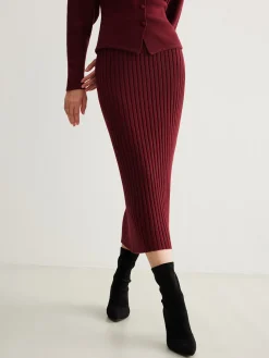 Outlet Minimalist Ribbed Sweater Skirt Skirts|Knitwear