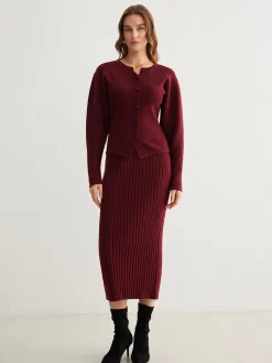 Outlet Minimalist Ribbed Sweater Skirt Skirts|Knitwear