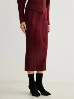 Outlet Minimalist Ribbed Sweater Skirt Skirts|Knitwear