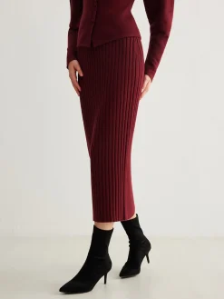 Outlet Minimalist Ribbed Sweater Skirt Skirts|Knitwear