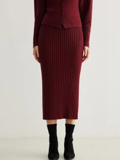 Outlet Minimalist Ribbed Sweater Skirt Skirts|Knitwear