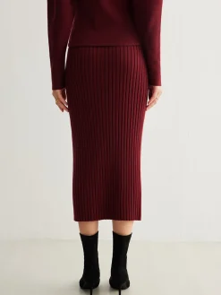 Outlet Minimalist Ribbed Sweater Skirt Skirts|Knitwear