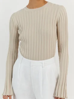 Hot Minimalist Ribbed Sweater Sweater Tops|Sweaters & Cardigans