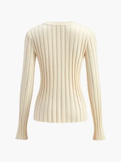 Hot Minimalist Ribbed Sweater Sweater Tops|Sweaters & Cardigans