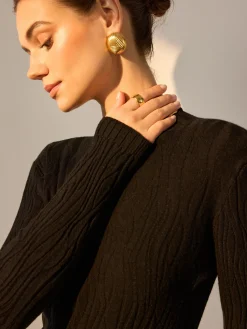 Hot Minimalist Slim Plisse Knit Top Sweater Tops|Sweaters & Cardigans
