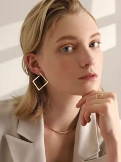 Hot Minimalist Square Drop Earrings Earrings|Accessories