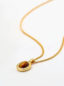 Hot Minimalist Tiger Eye Pendant Necklace Necklaces|Accessories