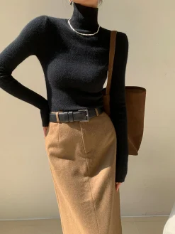 Online Minimalist Turtleneck Skinny Sweater Sweater Tops|Sweaters & Cardigans