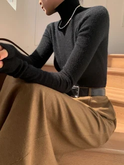 Online Minimalist Turtleneck Skinny Sweater Sweater Tops|Sweaters & Cardigans