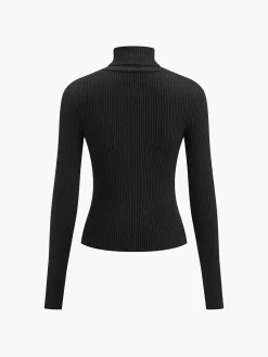 Best Minimalist Turtleneck Slim Knit Top Sweater Tops|Sweaters & Cardigans
