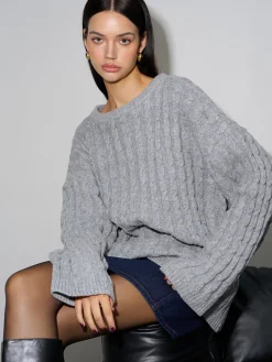 Discount Minimalist Twist Shift Sweater With Scarf Sweater Tops|Sweaters & Cardigans