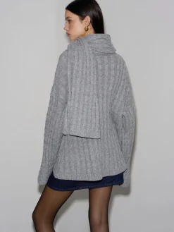 Discount Minimalist Twist Shift Sweater With Scarf Sweater Tops|Sweaters & Cardigans