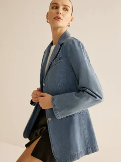 Sale Minimalist Washed Denim Jacket Outerwear|Jackets