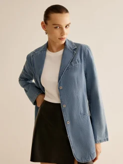 Sale Minimalist Washed Denim Jacket Outerwear|Jackets
