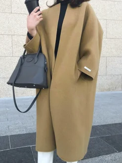 Outlet Minimalist Wool Long Coat Outerwear|Coats