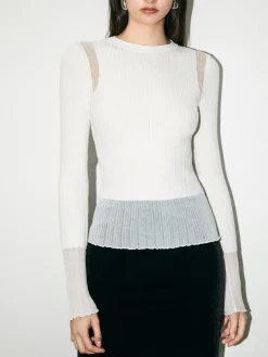 Online Minimalist Wool-Blend Knit Top Sweater Tops|Sweaters & Cardigans