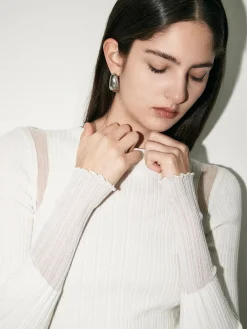 Online Minimalist Wool-Blend Knit Top Sweater Tops|Sweaters & Cardigans