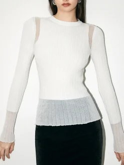 Online Minimalist Wool-Blend Knit Top Sweater Tops|Sweaters & Cardigans