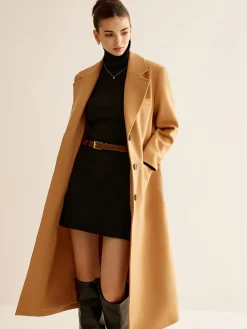 Discount Minimalist Wool-Blend Long Coat Outerwear|Coats