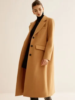 Discount Minimalist Wool-Blend Long Coat Outerwear|Coats