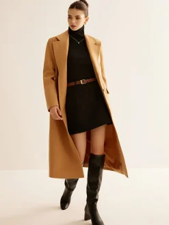 Discount Minimalist Wool-Blend Long Coat Outerwear|Coats