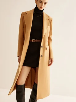 Discount Minimalist Wool-Blend Long Coat Outerwear|Coats