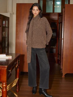 Best Minimalist Wool-Blend Scarf Sweater Sweater Tops|Sweaters & Cardigans