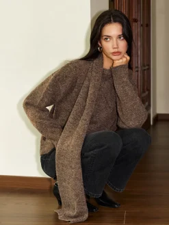 Best Minimalist Wool-Blend Scarf Sweater Sweater Tops|Sweaters & Cardigans