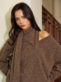Best Minimalist Wool-Blend Scarf Sweater Sweater Tops|Sweaters & Cardigans