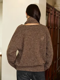 Best Minimalist Wool-Blend Scarf Sweater Sweater Tops|Sweaters & Cardigans