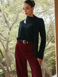 Sale Minimalist Wool-Blend Scarf Sweater Sweater Tops|Sweaters & Cardigans