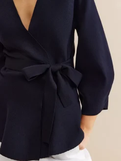 Sale Minimalist Wrap Cardigan With Belt Cardigans|Sweaters & Cardigans