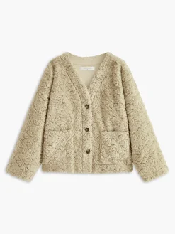 Best Minky V-Neck Breasted Faux Fur Coat Outerwear|Coats