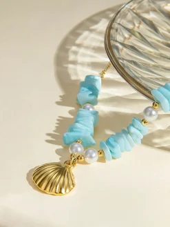 Clearance Mint Pearl Shell Necklace Necklaces|Accessories