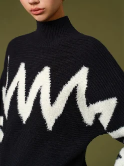 Clearance Mock Neck Contrast Binding Sweater Sweater Tops|Sweaters & Cardigans